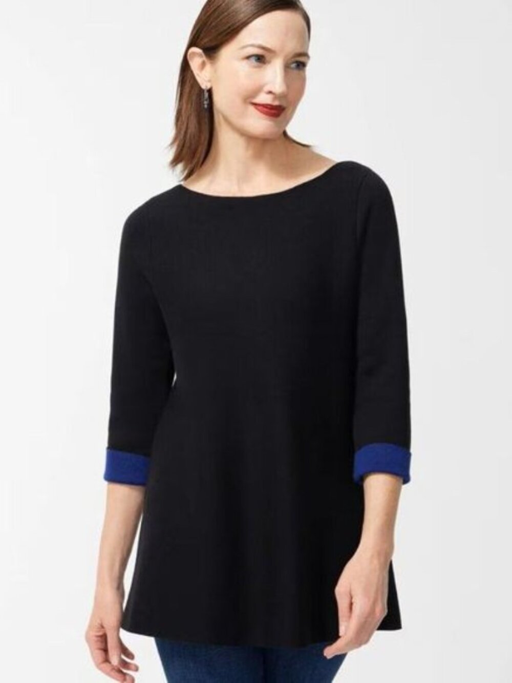 Chico's Double Knit Pullover Sweater Tunic Size 2 (12) Large